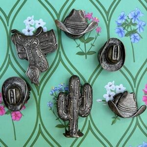 Vintage Metal Western Button Covers